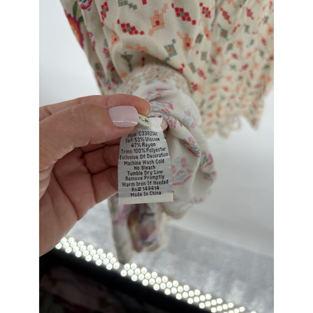 Johnny Was High-Low Button Tank Dress Size L Floral Boho Whimsy Fairy Festival - Picture 8 of 10